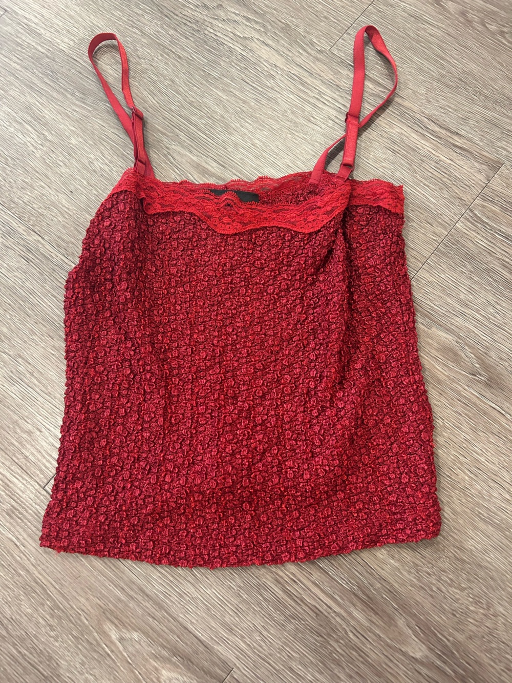 Wrapper Red Lace & Knit Camisole